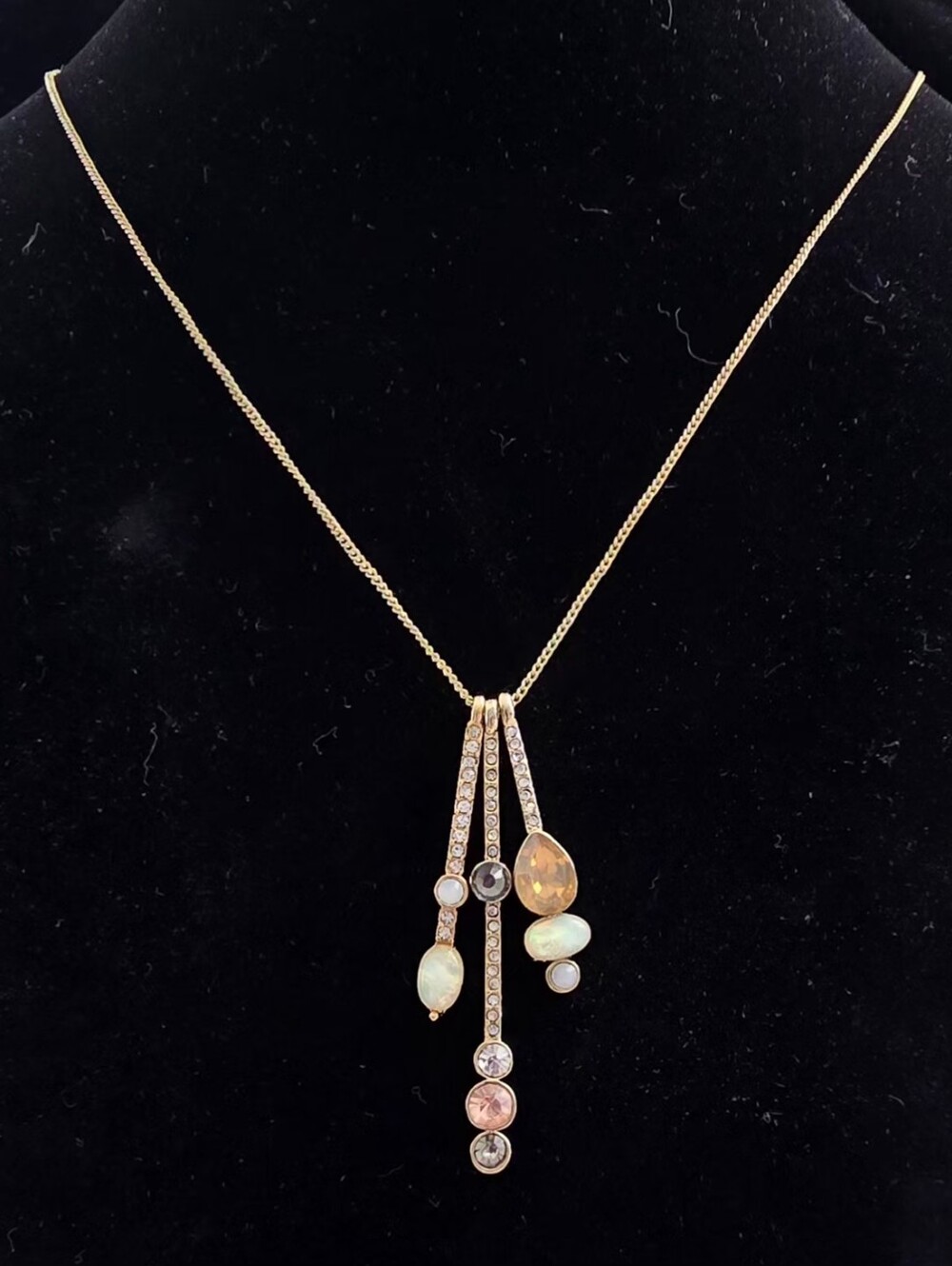 LOFT - Gold-Tone Opal & Crystal Multi-Dangle Pendant Necklace